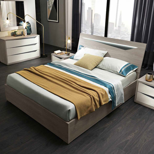 Letto matrimoniale - GRACE2 - M.C.S. - contemporaneo / in legno