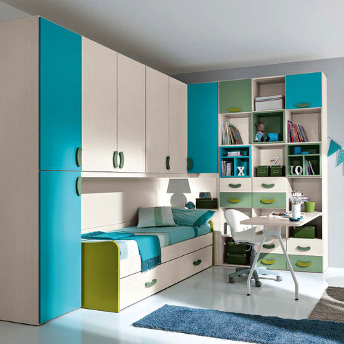 Cameretta blu per bambini - OMNIA O5/03 - M.C.S. - in legno laccato / per bimbo