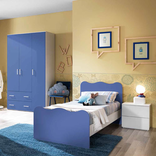 Cameretta bianca - ES05 - M.C.S. - blu / in legno laccato / per bimbo