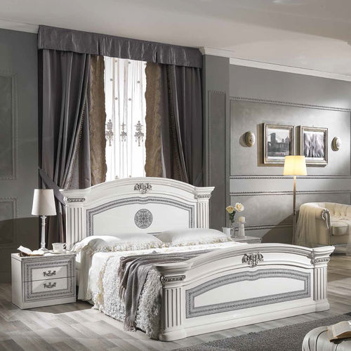 Letto matrimoniale - AWH3 - M.C.S. - classico / in legno laccato / 180x200 cm