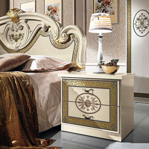 Comodino classico - NATALIE - M.C.S. - in legno laccato / in noce / con supporto in legno laccato