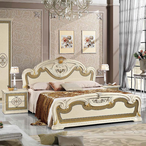 Letto matrimoniale - NATALIE - M.C.S. - in stile / in legno laccato / in noce
