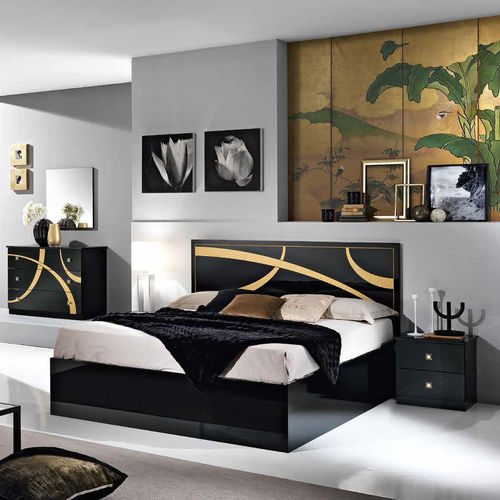 Letto matrimoniale - VE 01 - M.C.S. - contemporaneo / in legno laccato / 160x200 cm