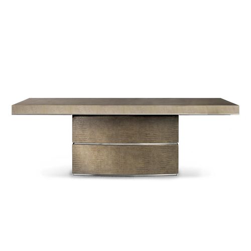 Tavolo contemporaneo - MPLACE - Malerba - in legno / con supporto in cuoio / rettangolare