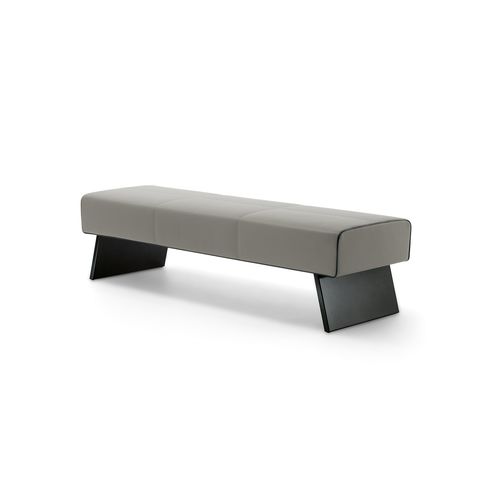 Divanetto imbottito contemporaneo - NEW IN TOWN - Malerba - in pelle / in metallo / grigio