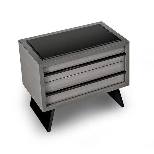 Comodino contemporaneo - NEW IN TOWN - Malerba - in legno / con supporto in metallo / rettangolare