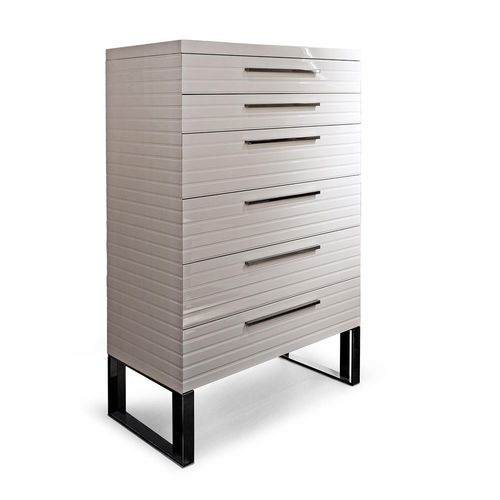 Cassettone alto - PERFECT TIME - Malerba - contemporaneo / in legno / in metallo