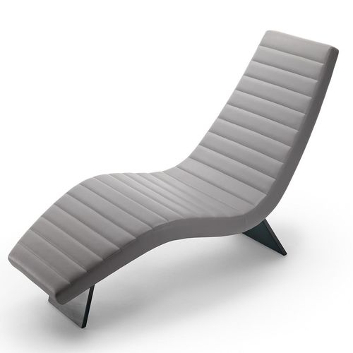 Chaise longue contemporanea -  BLACK & MORE - Malerba - in tessuto / in pelle / grigia