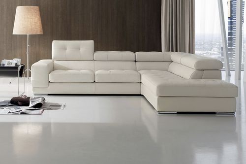 Divano d'angolo - FLOOR 874  - Marinelli - contemporaneo / con poggiatesta / beige