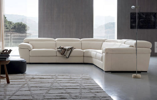 Divano d'angolo - DAFNE 934 - Marinelli - contemporaneo / con poggiatesta / beige