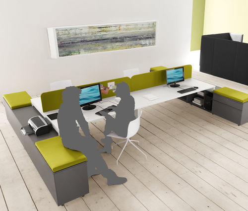 Scrivania per open space - YARD - Martex - contemporanea / in laminato / in vetro
