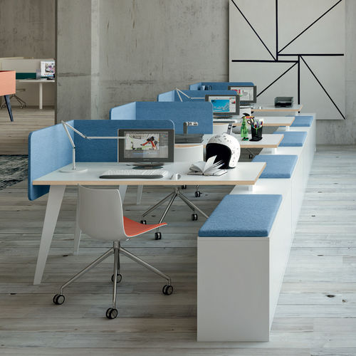 Scrivania per open space - SPINE VERTEBRA - Martex - contemporanea / in legno / con contenitore