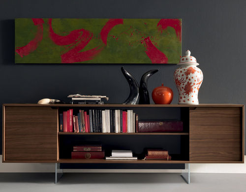 Credenza contemporanea - Martex - in noce / in vetro