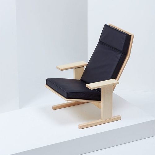 Poltrona contemporanea - QUINDICI  - Mattiazzi - in tessuto / in pelle / in frassino