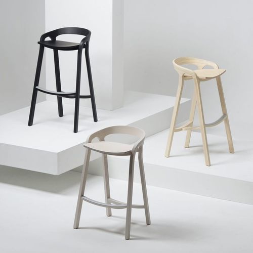 Sedia alta contemporanea - SHE SAID - Mattiazzi - da interno / in tessuto / con supporto in frassino