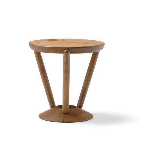 Tavolo d'appoggio contemporaneo - PIPAIO - Mattiazzi - in faggio / con supporto in legno / rotondo