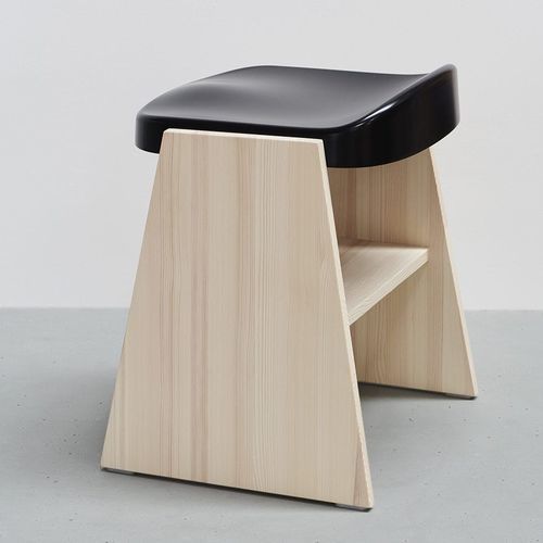 Sgabello contemporaneo - FRONDA  - Mattiazzi - in tessuto / in acciaio / con supporto in pino