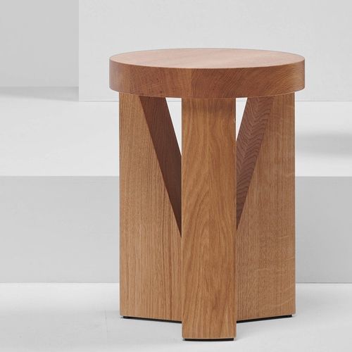 Sgabello contemporaneo - CUGINO - Mattiazzi - in rovere / in pino / in linoleum