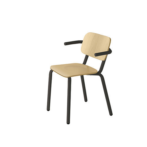 Sedia contemporanea - Hull 628 - et al. - da interno / in faggio / con supporto in acciaio
