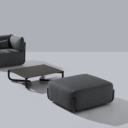 Pouf contemporaneo - Cosmo 1510 - et al. - in acciaio / in tessuto / rettangolare