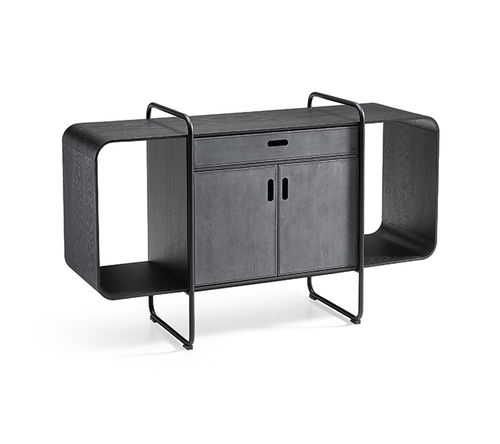 Credenza contemporanea - APELLE - MIDJ - in legno / in metallo laccato / in pelle