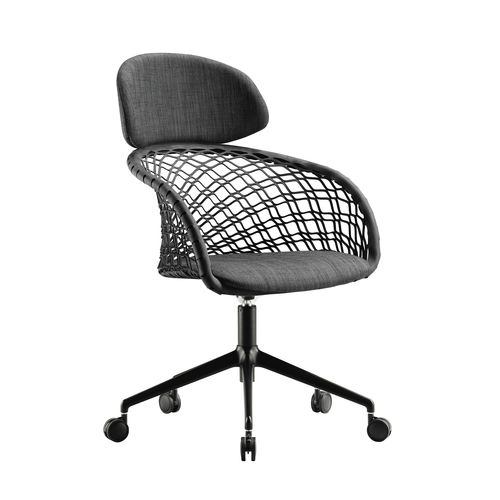 Sedia da ufficio contemporanea - P47 DPA TS-CU - MIDJ - da interno / in tessuto / in ecopelle