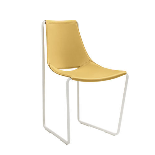 Sedia contemporanea - Apelle S M CU - MIDJ - da interno / in pelle / con supporto in metallo