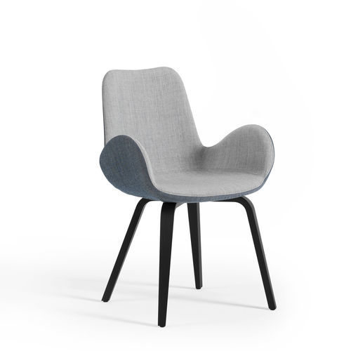 Poltrona contemporanea - Dalia PB L_N TS - MIDJ - in tessuto / in pelle / in legno
