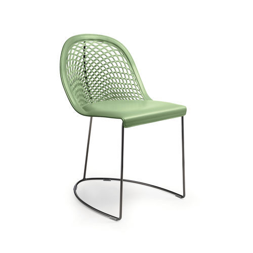 Sedia contemporanea - Guapa S M CU - MIDJ - da interno / in pelle / con supporto in acciaio laccato