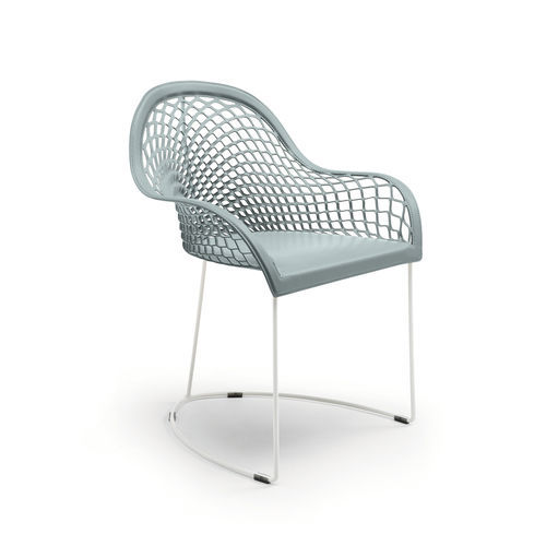 Sedia contemporanea - Guapa P M CU - MIDJ - da interno / in pelle / con supporto in acciaio laccato