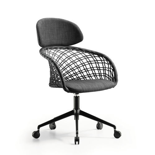 Poltrona da ufficio contemporanea - P47 DPA TS-CU - MIDJ - in tessuto / in pelle / in metallo