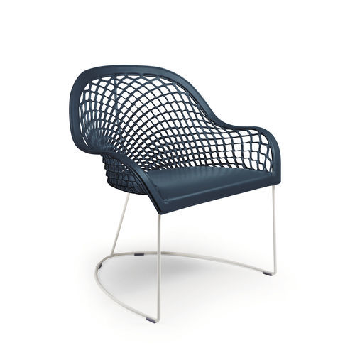 Poltrona contemporanea - Guapa AP M CU - MIDJ - in pelle / in metallo / blu