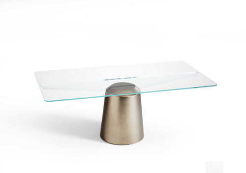 Tavolo da pranzo design originale - Spike - MIDJ - in vetro / con supporto in metallo / rettangolare