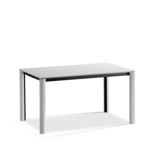 Tavolo contemporaneo - Woody - MIDJ - impiallacciato in legno / in vetro / in laminato