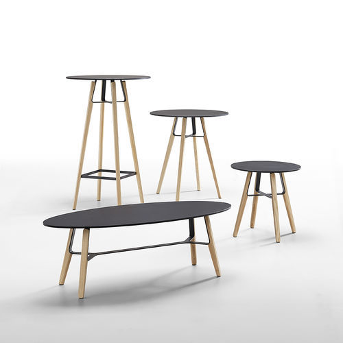 Tavolino basso design originale - Li&ugrave; CT - MIDJ - in HPL / con supporto in metallo / con supporto in legno