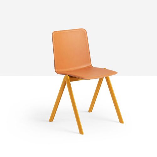 Sedia design originale - Stack S PP_CU - MIDJ - da interno / in pelle / in polipropilene