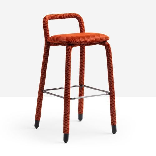 Sedia alta contemporanea - Pippi R_TS - MIDJ - da interno / in tessuto / con supporto in acciaio