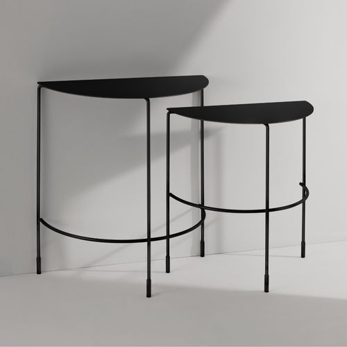Consolle contemporanea - Hoodi - MIDJ - in metallo verniciato / con supporto in metallo / a mezzaluna