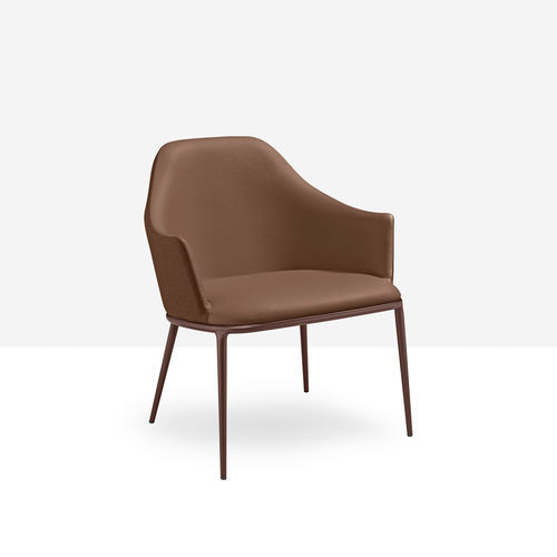 Poltrona contemporanea - LEA AP M TS - MIDJ - in tessuto / in pelle / in acciaio laccato