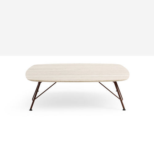 Tavolino basso contemporaneo - Bolle - MIDJ - in HPL / in marmo / con supporto in metallo