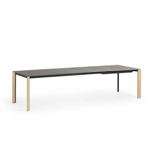 Tavolo da pranzo design originale - Blade - MIDJ - impiallacciato in legno / in MDF laccato / in vetro