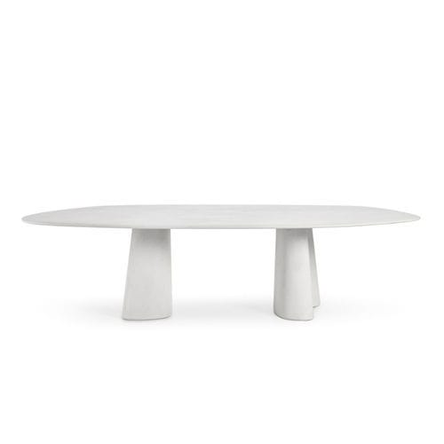 Tavolo da pranzo design organico - ORGANIC - MIDJ - in calcestruzzo / con supporto in metallo / con supporto in calcestruzzo