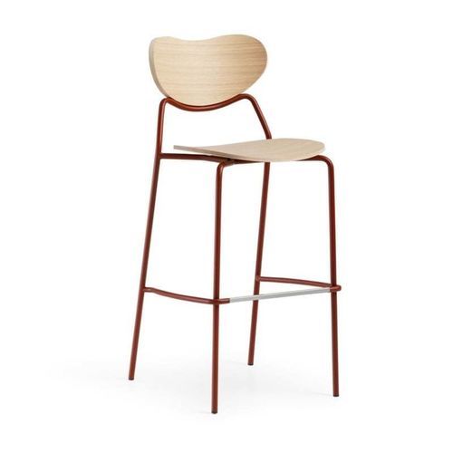 Sgabello contemporaneo - VIDA H75 M LG - MIDJ - impiallacciato in legno / con supporto in metallo / con poggiapiedi