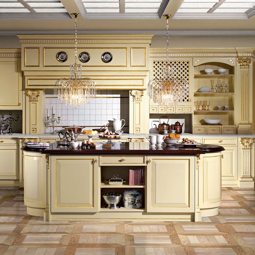 Cucina in stile - SHERATON - Mobili Busatto - in legno laccato / con isola / con impugnature