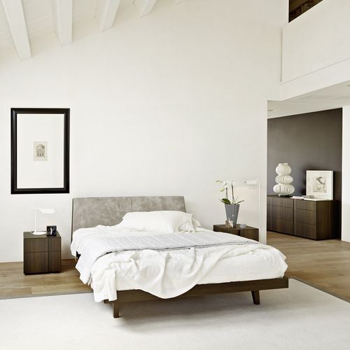 Letto matrimoniale - FEBO 2.0  - SANGIACOMO - contemporaneo / con testiera imbottita / in pelle
