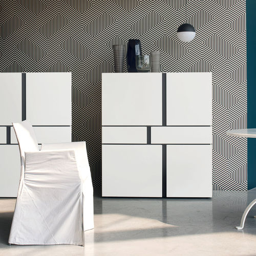 Credenza alta - ABACO C5C12 - SANGIACOMO - contemporanea / in legno laccato opaco / con cassetti