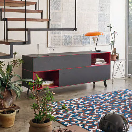 Credenza contemporanea - DOMINO IN - SANGIACOMO - in rovere / impiallacciata in legno / in legno laccato opaco