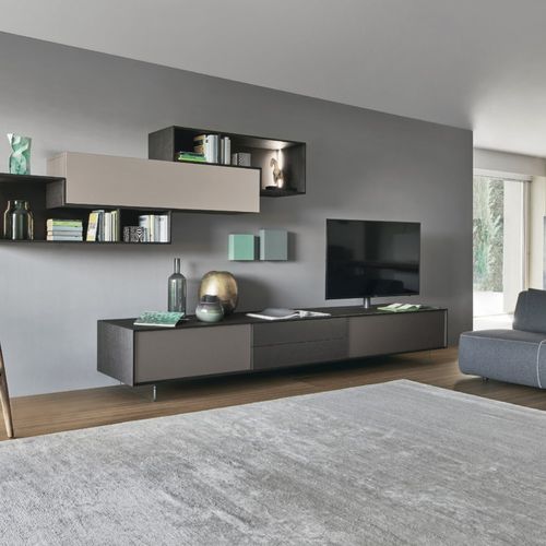 Mobile porta TV contemporaneo - Incontro 602 - SANGIACOMO - lowboard / in rovere / in legno laccato