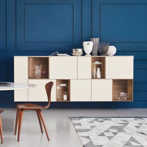 Credenza a muro - LAMPO L6C10 - SANGIACOMO - contemporanea / impiallacciata in legno / in vetro