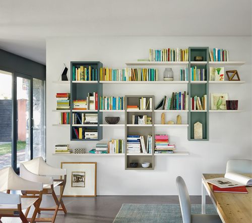 Libreria modulare - MODO M6C78 - SANGIACOMO - a muro / contemporanea / in legno laccato opaco